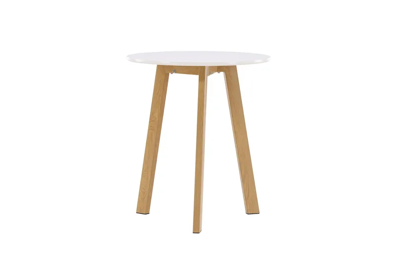 Leonora Litet Runt Matbord 65 cm med Trä- och Ekutseende - Vit - Möbler - Bord & matgrupper - Matbord & köksbord