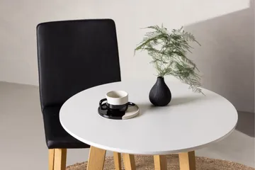 Leonora Litet Runt Matbord 65 cm med Trä- och Ekutseende - Vit - Möbler - Bord & matgrupper - Matbord & köksbord