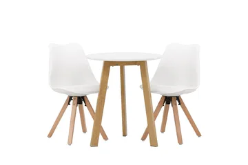 Leonora Matbord 65 cm med 2 Zeno Matstol - Möbler - Bord & matgrupper - Matgrupper