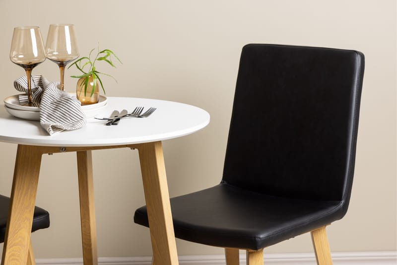 Leonora Matgrupp 65 cm Rund med 2 Today stolar - Svart - Möbler - Bord & matgrupper - Matgrupper