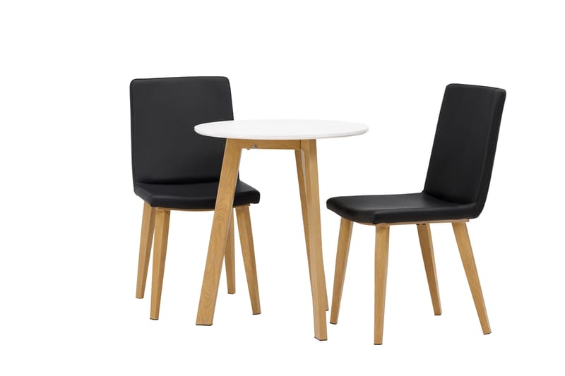 Leonora Matgrupp 65 cm Rund med 2 Today stolar - Svart - Möbler - Bord & matgrupper - Matgrupper