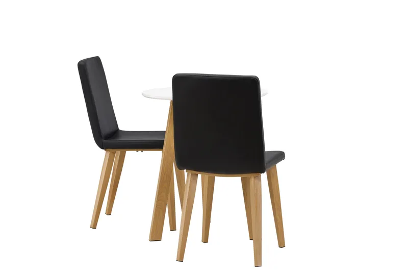 Leonora Matgrupp 65 cm Rund med 2 Today stolar - Svart - Möbler - Bord & matgrupper - Matgrupper