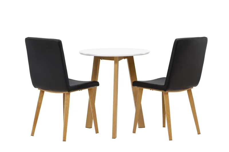 Leonora Matgrupp 65 cm Rund med 2 Today stolar - Svart - Möbler - Bord & matgrupper - Matgrupper