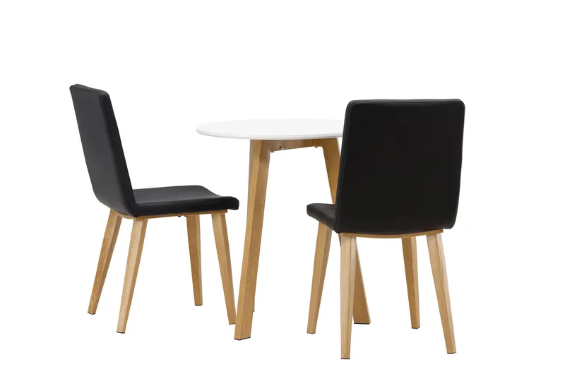 Leonora Matgrupp 65 cm Rund med 2 Today stolar - Svart - Möbler - Bord & matgrupper - Matgrupper
