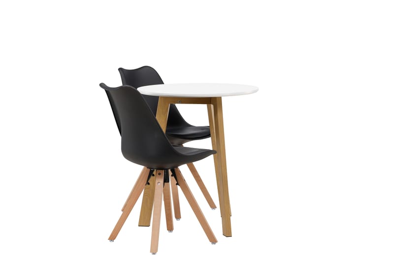 Leonora Matgrupp 65 cm Rund med 2 Zeno stolar - Svart - Möbler - Bord & matgrupper - Matgrupper