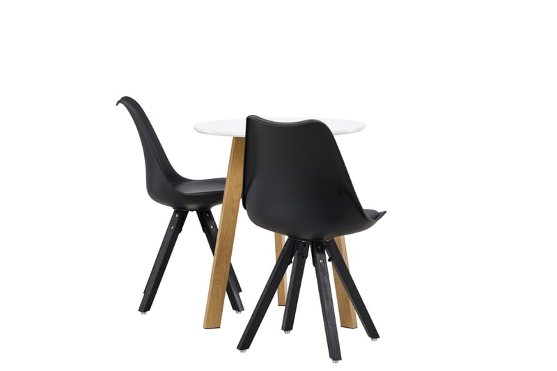 Leonora Matgrupp 65 cm Rund med 2 Zeno stolar - Svart - Möbler - Bord & matgrupper - Matgrupper