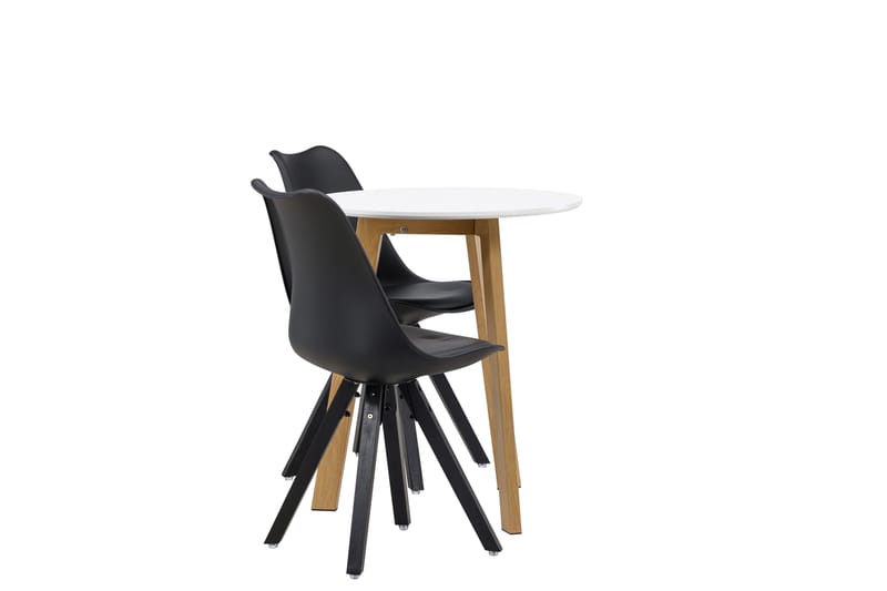 Leonora Matgrupp 65 cm Rund med 2 Zeno stolar - Svart - Möbler - Bord & matgrupper - Matgrupper