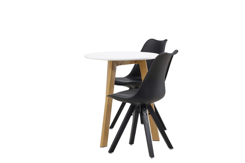 Leonora Matgrupp 65 cm Rund med 2 Zeno stolar - Svart - Möbler - Bord & matgrupper - Matgrupper