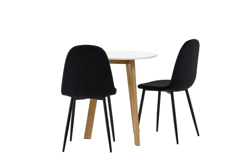Leonora Matgrupp 65 cm Rund med 2 Polar stolar - Svart - Möbler - Bord & matgrupper - Matgrupper