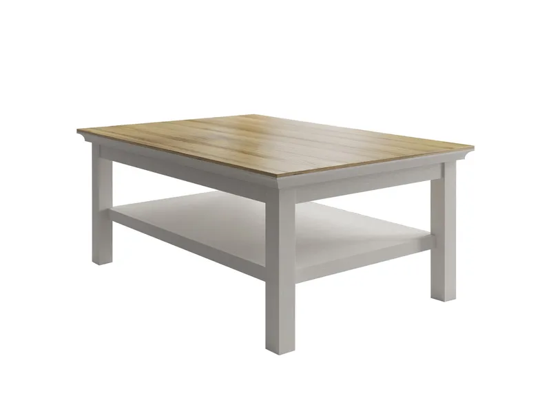 Letira Soffbord 100 cm, Krämfärgad, ek och grå