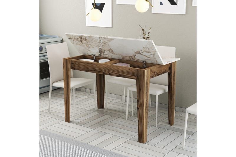 Levents Matbord 110x72 cm Brun/Vit - Hanah Home - Möbler - Bord & matgrupper - Matbord & köksbord