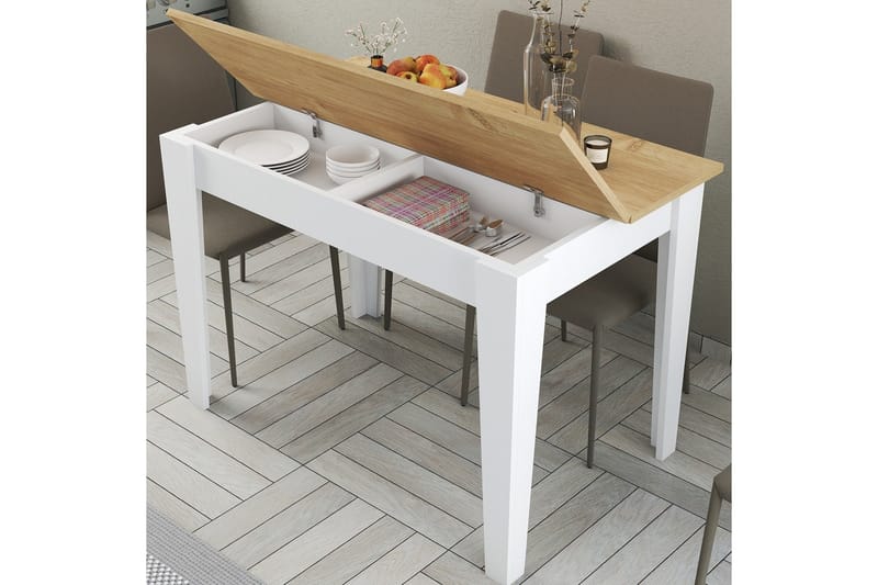 Levents Matbord 110x72 cm Vit/Brun - Hanah Home - Möbler - Bord & matgrupper - Matbord & köksbord