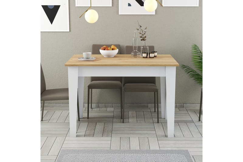 Levents Matbord 110x72 cm Vit/Brun - Hanah Home - Möbler - Bord & matgrupper - Matbord & köksbord