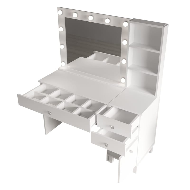 Levio Sminkbord 125,4x147x44,5 cm - Vit - Möbler - Bord & matgrupper - Sminkbord & toalettbord