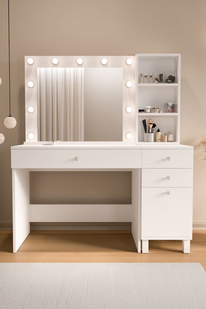 Levio Sminkbord 125,4x147x44,5 cm - Vit - Möbler - Bord & matgrupper - Sminkbord & toalettbord