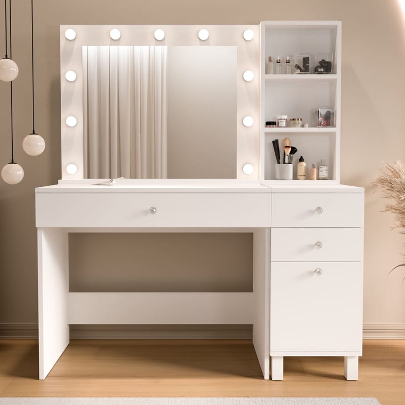 Levio Sminkbord 125,4x147x44,5 cm - Vit - Möbler - Bord & matgrupper - Sminkbord & toalettbord