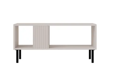 Lionel 92 cm Rektangulärt Soffbord med Hyllor i Målat Trä - Beige - Möbler - Bord & matgrupper - Soffbord