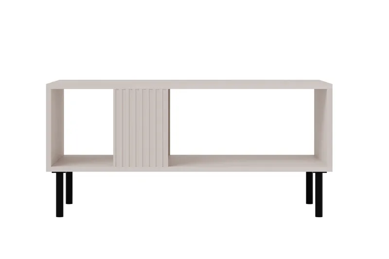Lionel 92 cm Rektangulärt Soffbord med Hyllor i Målat Trä, Beige