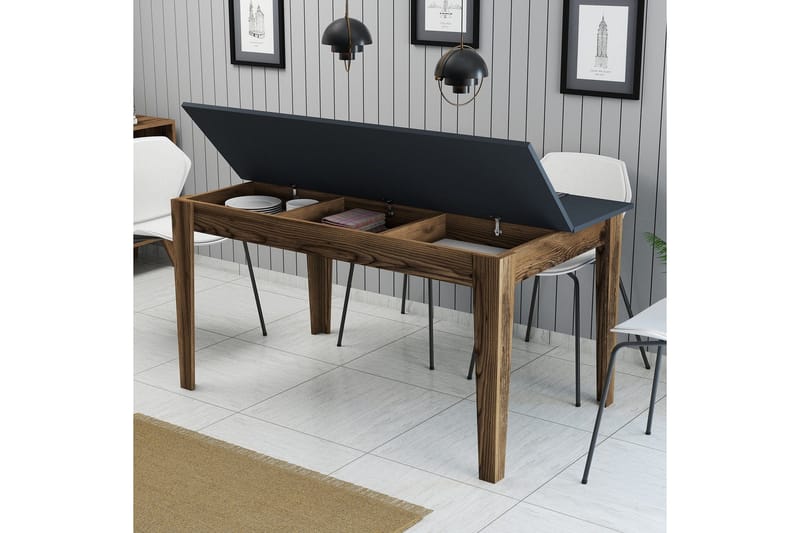 Lissione Matbord 145x88 cm Brun/Svart - Hanah Home - Möbler - Bord & matgrupper - Matbord & köksbord