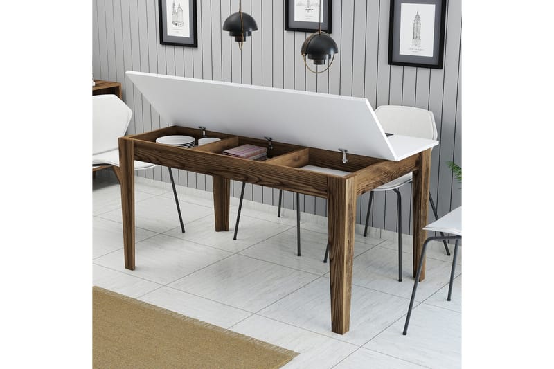 Lissione Matbord 145x88 cm Brun/Vit - Hanah Home - Möbler - Bord & matgrupper - Matbord & köksbord