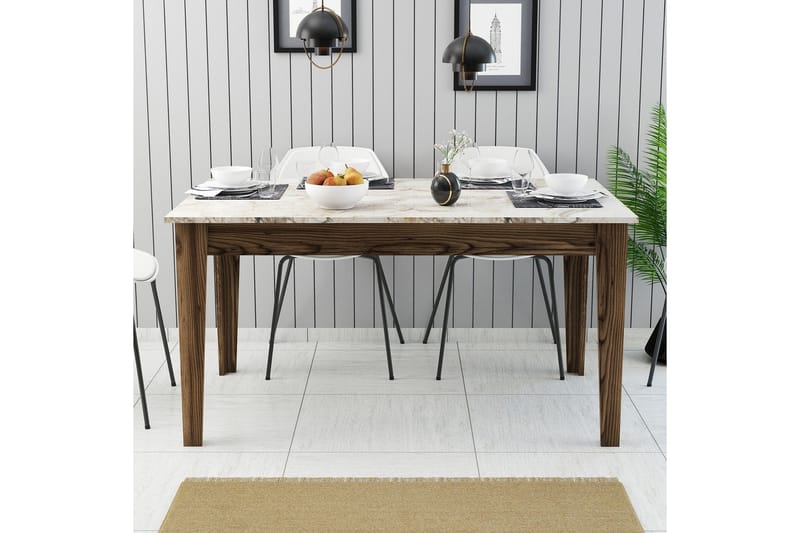 Lissione Matbord 145x88 cm Brun/Vit - Hanah Home - Möbler - Bord & matgrupper - Matbord & köksbord