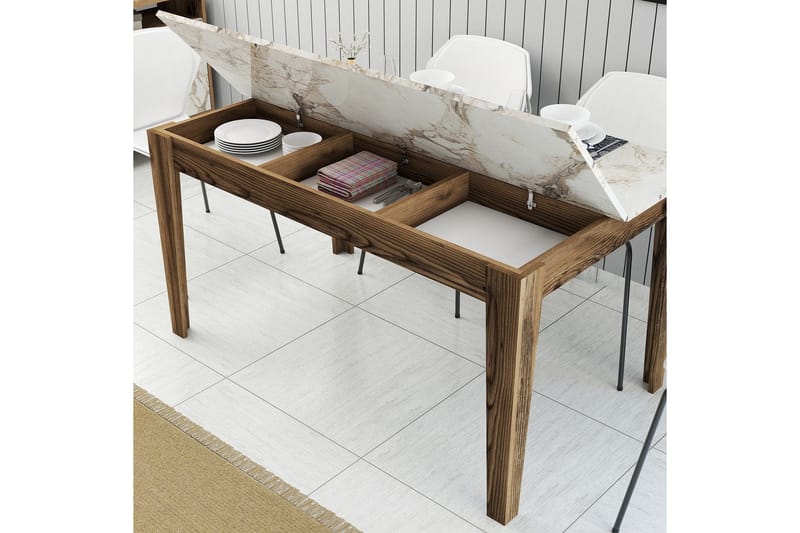 Lissione Matbord 145x88 cm Brun/Vit - Hanah Home - Möbler - Bord & matgrupper - Matbord & köksbord