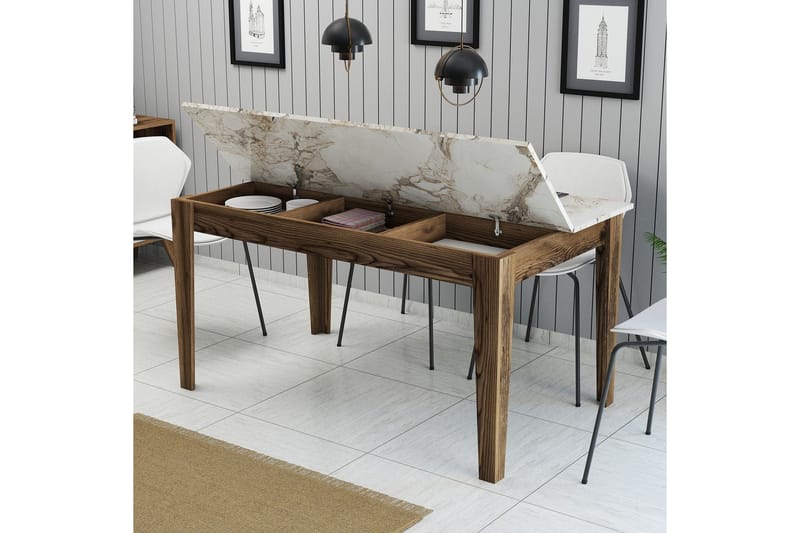 Lissione Matbord 145x88 cm Brun/Vit - Hanah Home - Möbler - Bord & matgrupper - Matbord & köksbord