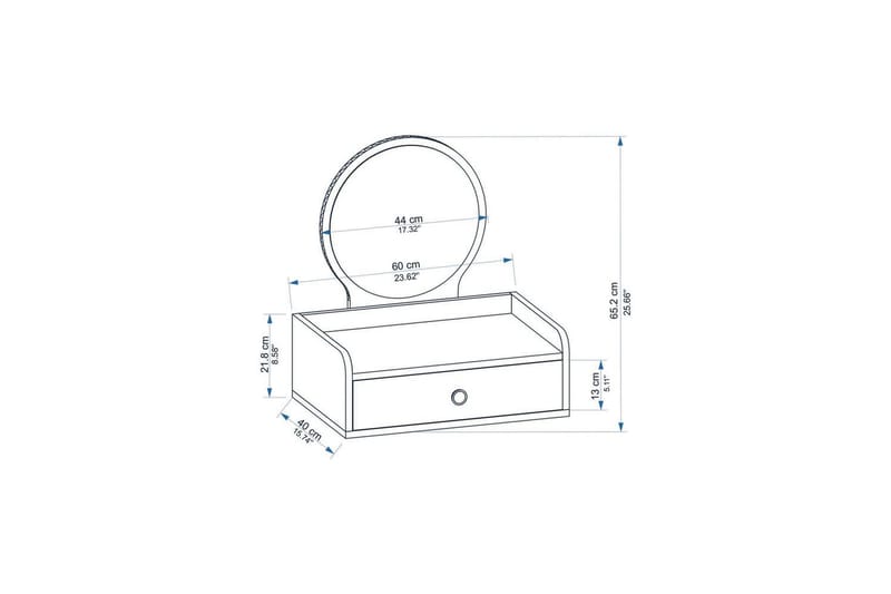Loomba Sminkbord 60 cm - Vit - Möbler - Bord & matgrupper - Sminkbord & toalettbord