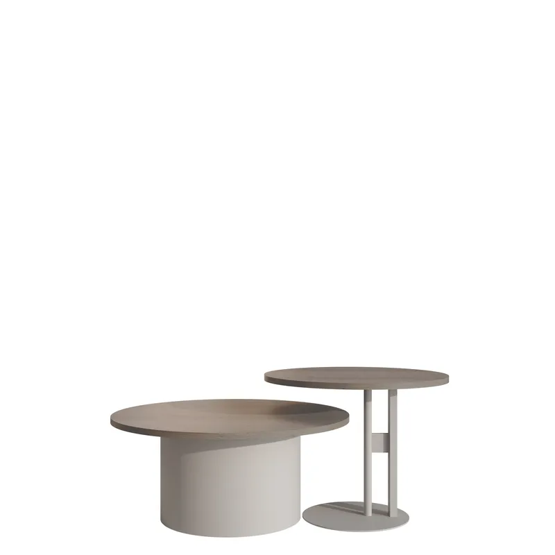 Lorvyn Satsbord rund 58/75 cm - Beige och ljusbrun - Möbler - Bord & matgrupper - Soffbord