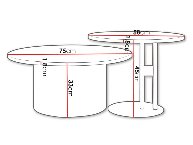 Lorvyn Satsbord rund 58/75 cm - Beige - Möbler - Bord & matgrupper - Soffbord