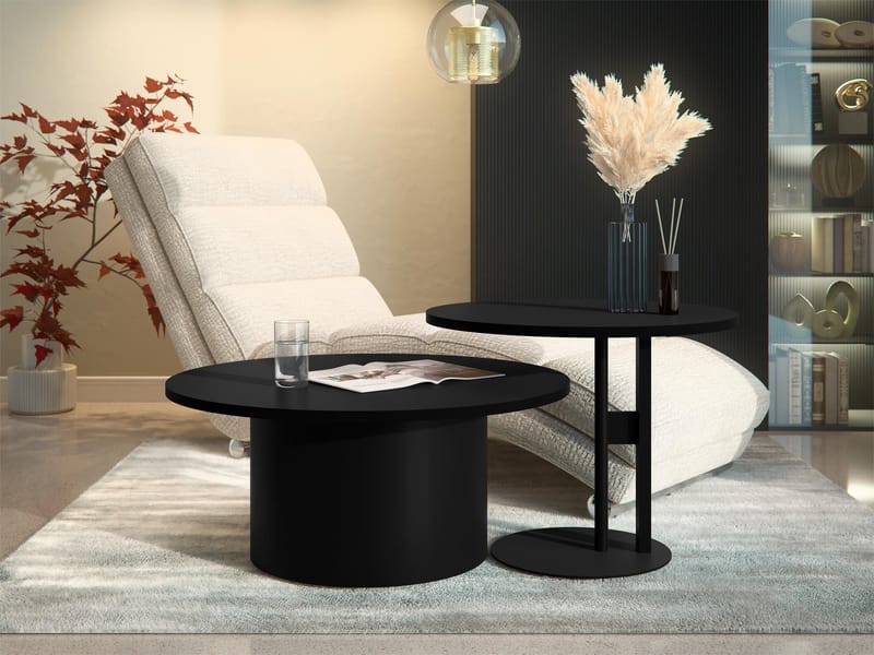 Lorvyn Satsbord rund 58/75 cm - Svart - Möbler - Bord & matgrupper - Soffbord