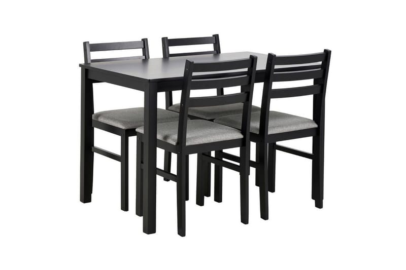 Lumino Matgrupp 110 cm + 4 st Matstolar, Svart