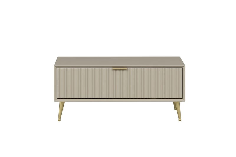 Luxe 90 cm Rektangulärt Soffbord med Lådor i Trä - Beige - Möbler - Bord & matgrupper - Soffbord