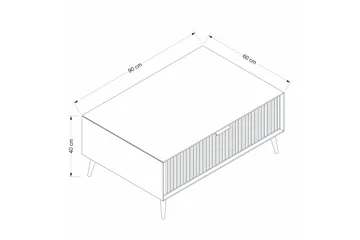 Luxe 90 cm Rektangulärt Soffbord med Lådor i Trä - Beige - Möbler - Bord & matgrupper - Soffbord