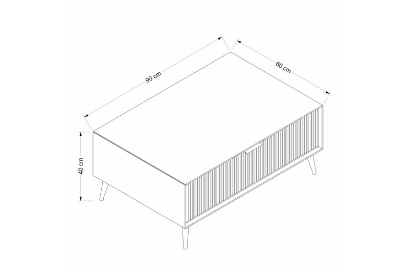 Luxe 90 cm Rektangulärt Soffbord med Lådor i Trä - Beige - Möbler - Bord & matgrupper - Soffbord