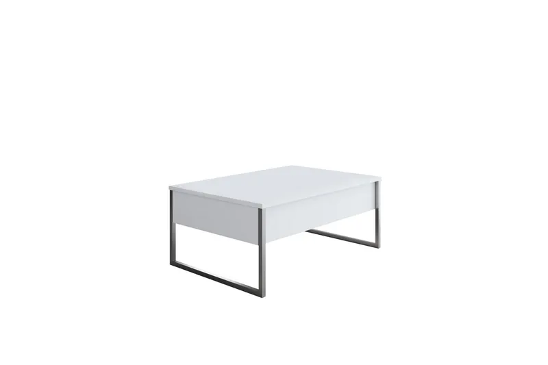 Luxe Soffbord 90 cm, Vit/Silver