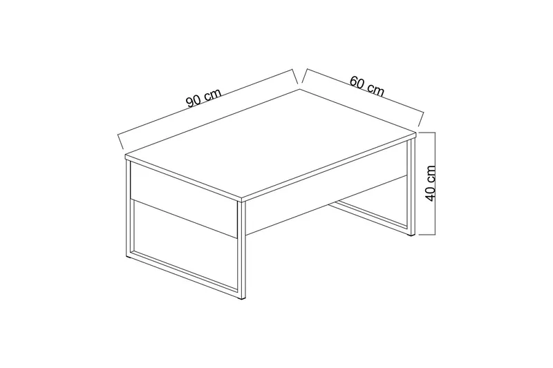 Luxe Soffbord 90x40 cm Brun/Svart - Hanah Home - Möbler - Bord & matgrupper - Soffbord