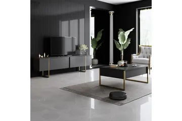 Luxe Soffbord 90x40 cm Svart/Guld - Hanah Home - Möbler - Bord & matgrupper - Soffbord