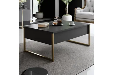 Luxe Soffbord 90x40 cm Svart/Guld - Hanah Home - Möbler - Bord & matgrupper - Soffbord