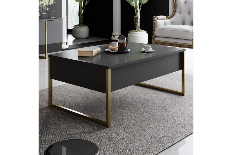 Luxe Soffbord 90x40 cm Svart/Guld - Hanah Home - Möbler - Bord & matgrupper - Soffbord