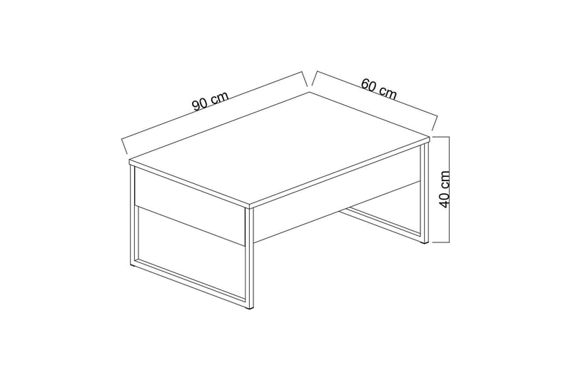 Luxe Soffbord 90x40 cm Vit/Svart - Hanah Home - Soffbord