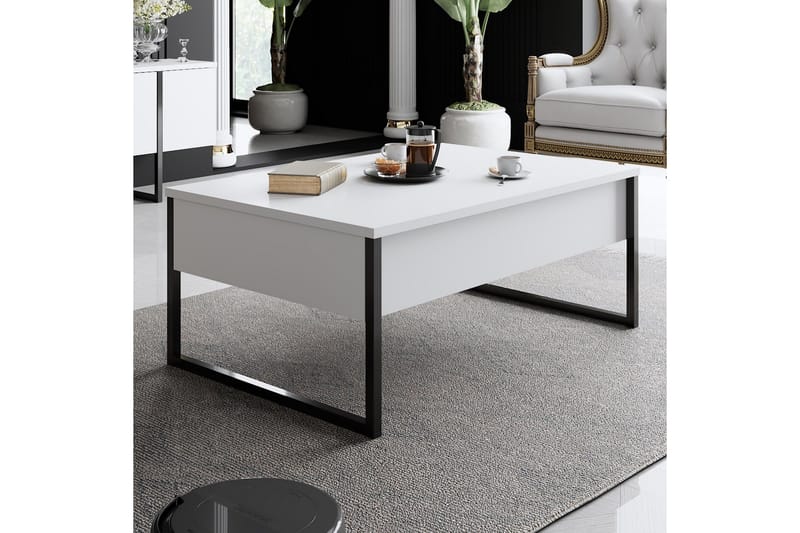 Luxe Soffbord 90x40 cm Vit/Svart - Hanah Home - Möbler - Bord & matgrupper - Soffbord