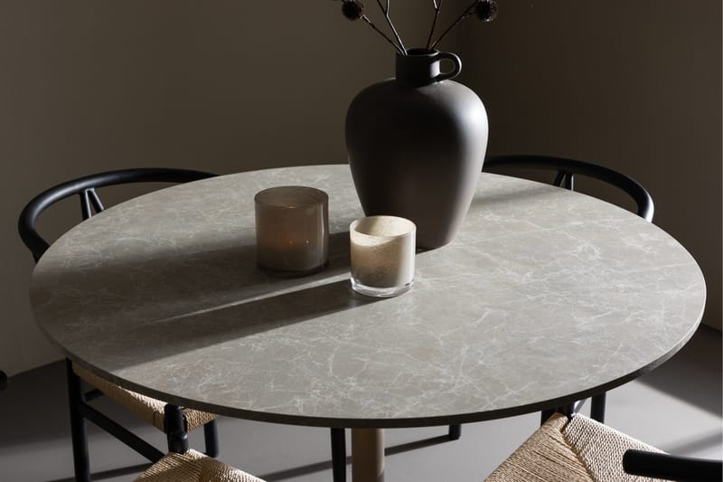 Lycke Matgrupp 110 cm Rund med 4 Alfons stolar - Beige/Svart - Möbler - Bord & matgrupper - Matgrupper