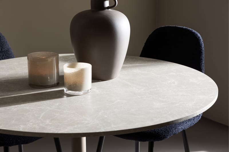 Lycke Matgrupp 110 cm Rund med 4 Polar stolar - Beige/Svart - Möbler - Bord & matgrupper - Matgrupper