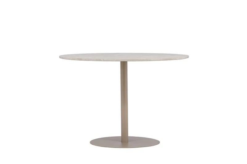 Lycke Runt Matbord 110 cm med Marmorutseende - Beige - Möbler - Bord & matgrupper - Matbord & köksbord
