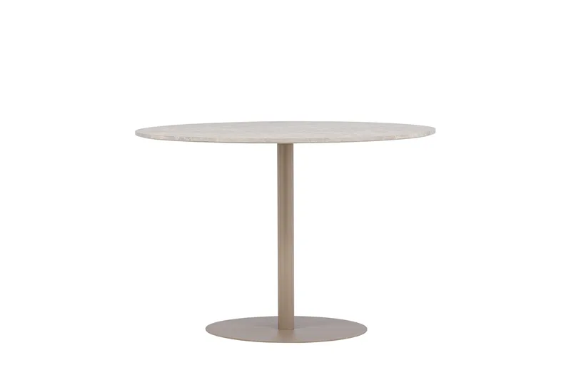 Lycke Runt Matbord 110 cm med Marmorutseende - Beige - Möbler - Bord & matgrupper - Matbord & köksbord