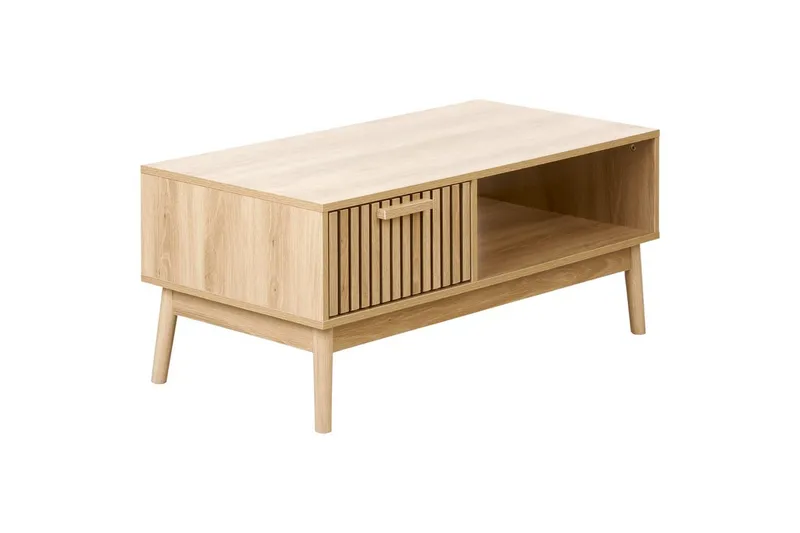 Lynwood Rektangulärt Soffbord med Förvaring och Lådor i Trä, Brun