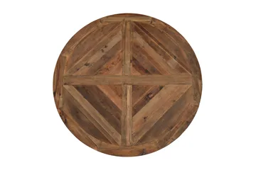 Lyon Matgrupp 150 cm Rund med 6 Tuva Fåtölj - Vintage Alm/Vit/Brun PU - Möbler - Bord & matgrupper - Matgrupper