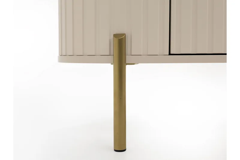 Maggio Ovalt Soffbord 100 cm med Lådor i Trä och Metall - Beige - Möbler - Bord & matgrupper - Soffbord