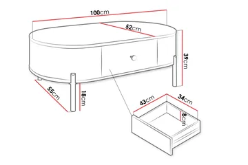 Maggio Soffbord 100x55 cm - Vit - Möbler - Bord & matgrupper - Soffbord